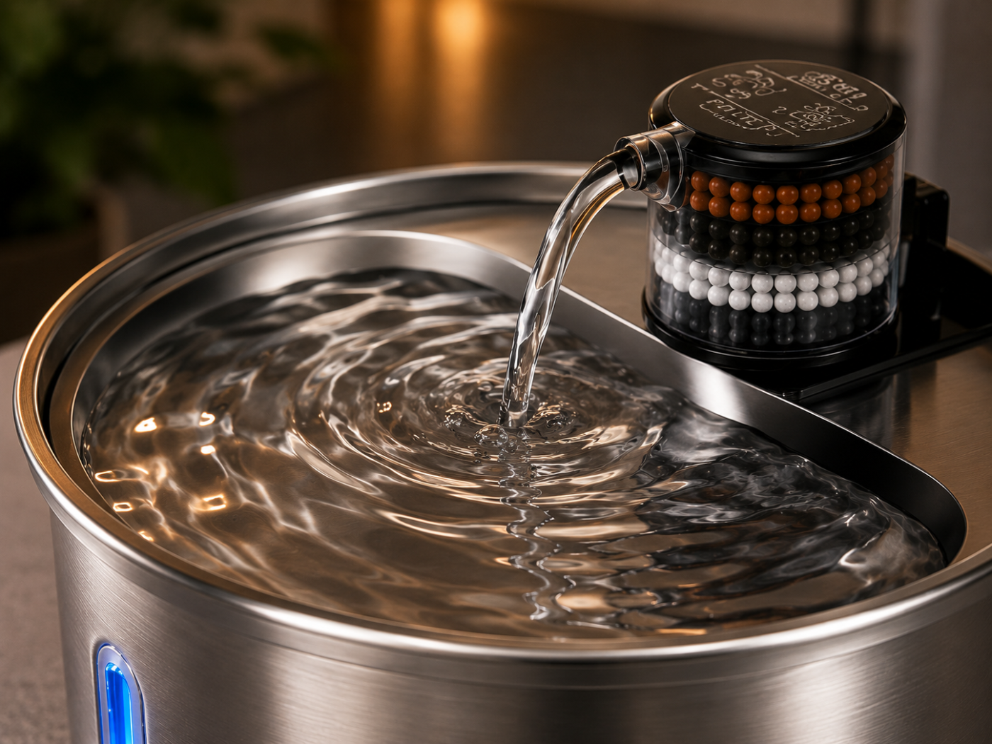 Stainless Steel Filtered Pet Bowl