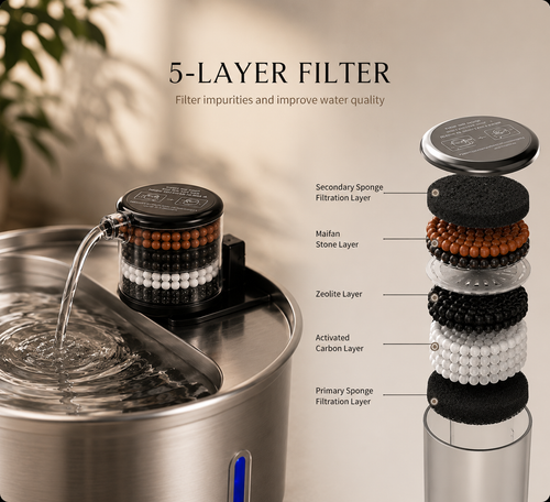 Stainless Steel Filtered Pet Bowl