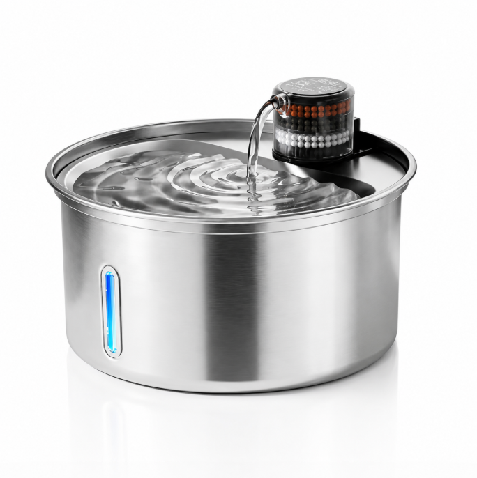 Stainless Steel Filtered Pet Bowl